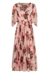 Philosophy Di Lorenzo Serafini Floral Long Dress In Pink