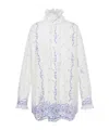 Philosophy Di Lorenzo Serafini Mini Shirt Dress With Ruffled Collar And Long Sleeves In White