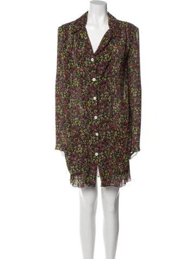 Pre-owned Philosophy Di Lorenzo Serafini Floral Print Cowl Neck Tunic In Black