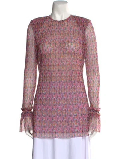 Pre-owned Philosophy Di Lorenzo Serafini Floral Print Crew Neck Tunic W/ Tags In Pink