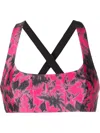 Philosophy Di Lorenzo Serafini Floral-print Cross-strap Bralette In Pink