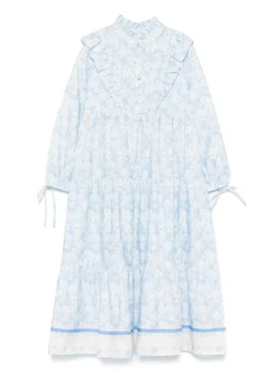 Philosophy Di Lorenzo Serafini Kids' Floral-print Dress In Blue