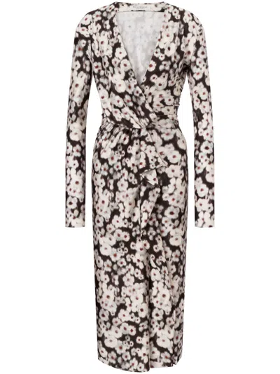 Philosophy Di Lorenzo Serafini Floral-print Dress In Brown
