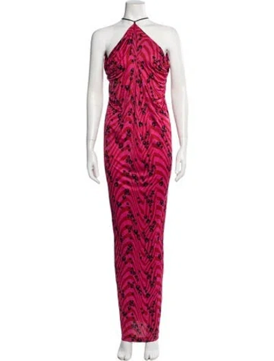 Pre-owned Philosophy Di Lorenzo Serafini Floral Print Long Dress In Red