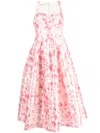 Philosophy Di Lorenzo Serafini Womens Fantasy Print Ivory Floral-print Sweetheart-neck Woven Midi Dr In Pink