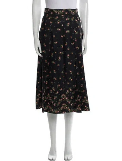 Pre-owned Philosophy Di Lorenzo Serafini Floral Print Midi Length Skirt In Black