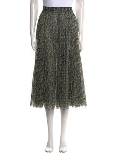 Pre-owned Philosophy Di Lorenzo Serafini Floral Print Midi Length Skirt In Green