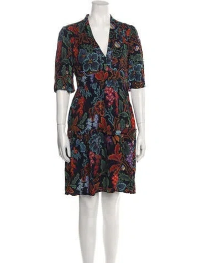 Pre-owned Philosophy Di Lorenzo Serafini Floral Print Mini Dress In Black
