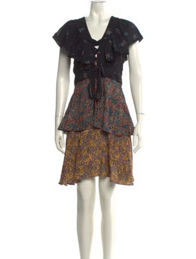 Pre-owned Philosophy Di Lorenzo Serafini Floral Print Mini Dress In Multi