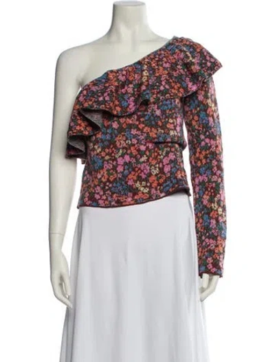 Pre-owned Philosophy Di Lorenzo Serafini Floral Print One-shoulder Sweater In Multi