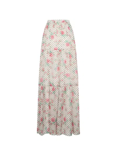 Philosophy Di Lorenzo Serafini Floral-print Polka Dot Pattern Maxi Skirt In Red