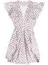 Philosophy Di Lorenzo Serafini Floral-print Puffball Short Dress In White