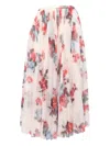 Philosophy Di Lorenzo Serafini Pleated Floral Print Skirt With Airy Silhouette In Pink