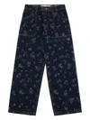 Philosophy Di Lorenzo Serafini Floral-print Straight-leg Jeans In Blue