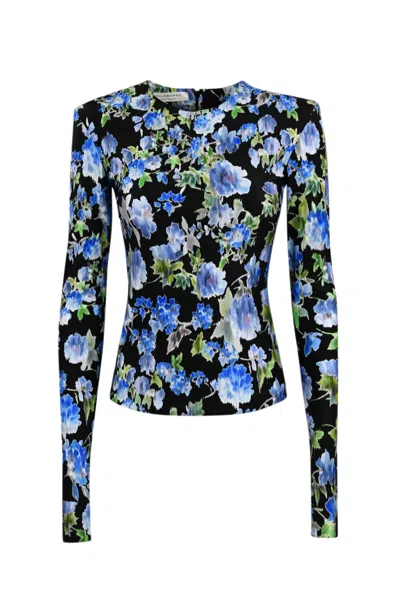 Philosophy Di Lorenzo Serafini Floral Print Sweater In Nero/blu