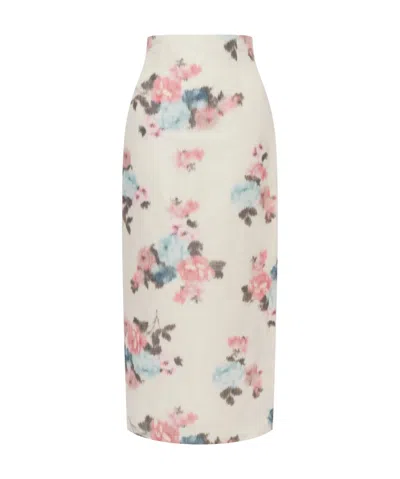 Philosophy Di Lorenzo Serafini Floral Printed High Waist Skirt In Multi