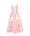 Philosophy Di Lorenzo Serafini Floral Printed Horn-shaped Medium-length Dress In Pink