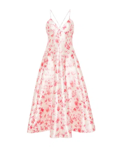 PHILOSOPHY DI LORENZO SERAFINI FLORAL PRINTED HORN-SHAPED MEDIUM-LENGTH DRESS