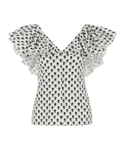 PHILOSOPHY DI LORENZO SERAFINI PHILOSOPHY DI LORENZO SERAFINI FLORAL PRINTED RUFFLED TOP