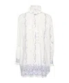 Philosophy Di Lorenzo Serafini Mini Shirt Dress With Ruffled Collar And Long Sleeves In White
