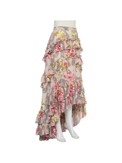 Pre-owned Philosophy Di Lorenzo Serafini Floral Ruffle Skirt In Neutral
