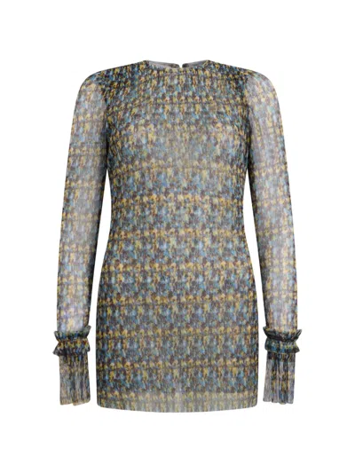 Philosophy Di Lorenzo Serafini Floral-print Frilled-sleeve Blouse In Multi