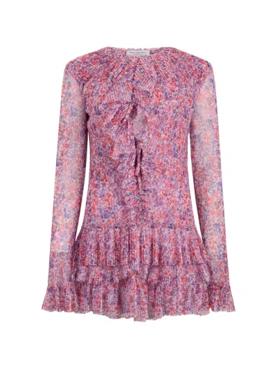 Philosophy Di Lorenzo Serafini Floral-print Ruffled Blouse In Multi