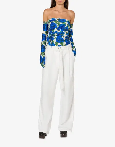 Philosophy Di Lorenzo Serafini Floral-print Strapless Top In White