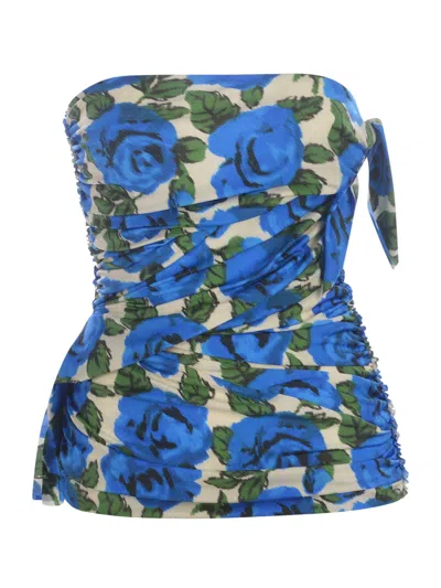 PHILOSOPHY DI LORENZO SERAFINI FLOWER BLOOM OFF-SHOULDER TOP