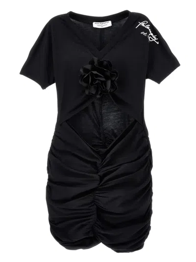 Philosophy Di Lorenzo Serafini Kids' Flower-embellished Stretch Dress In Black