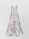 Philosophy Di Lorenzo Serafini Flower Print Taffeta Long Dress In Purple