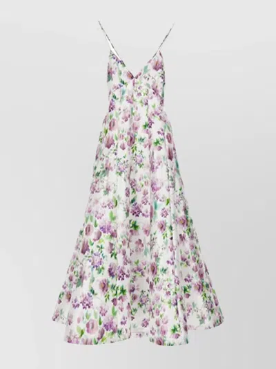 PHILOSOPHY DI LORENZO SERAFINI FLOWER PRINT FLOWING SKIRT OPEN BACK DRESS