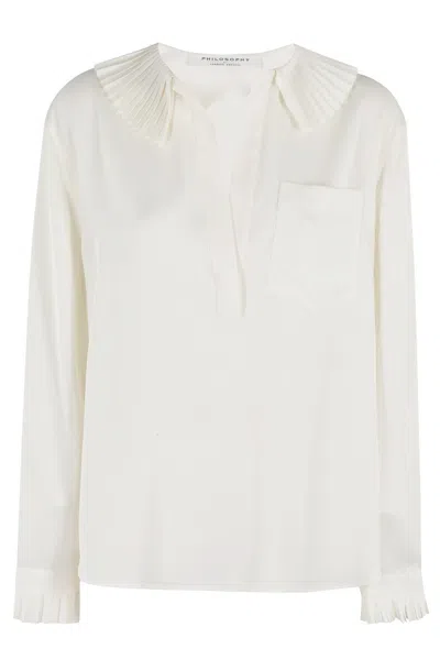 PHILOSOPHY DI LORENZO SERAFINI FLUID CREPE BLOUSE