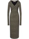 Philosophy Di Lorenzo Serafini Folded-neckline Midi Dress In Green
