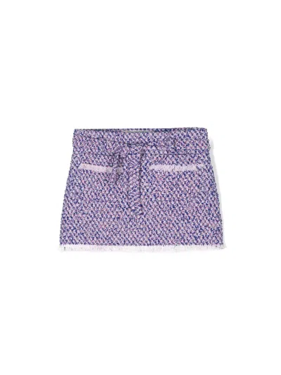Philosophy Di Lorenzo Serafini Kids' Frayed-detail Skirt In Blue