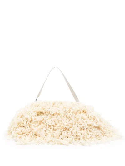 Philosophy Di Lorenzo Serafini Fringed Clutch Bag In White