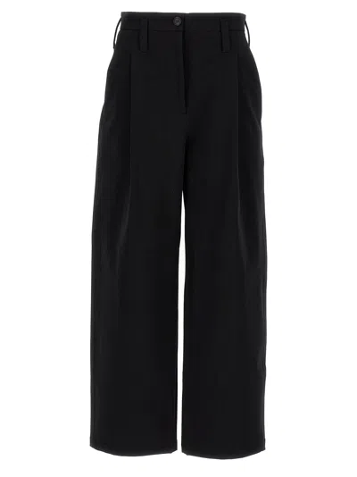 PHILOSOPHY DI LORENZO SERAFINI BLACK STRETCH COTTON WIDE-LEG PANT