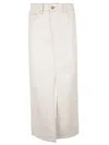 Philosophy Di Lorenzo Serafini Front Slit 5 Pockets Denim Skirt In White
