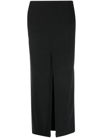 Philosophy Di Lorenzo Serafini Front-slit A-line Maxi Skirt In Grey
