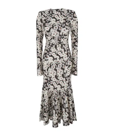 PHILOSOPHY DI LORENZO SERAFINI PHILOSOPHY DI LORENZO SERAFINI FLOWER PRINTED CREWNECK MIDI DRESS