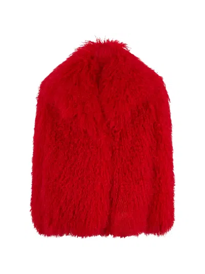 Philosophy Di Lorenzo Serafini Fur Throw In Red
