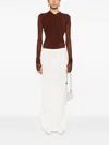 Philosophy Di Lorenzo Serafini Gathered Stretch Tulle Bodysuit In Burgundy