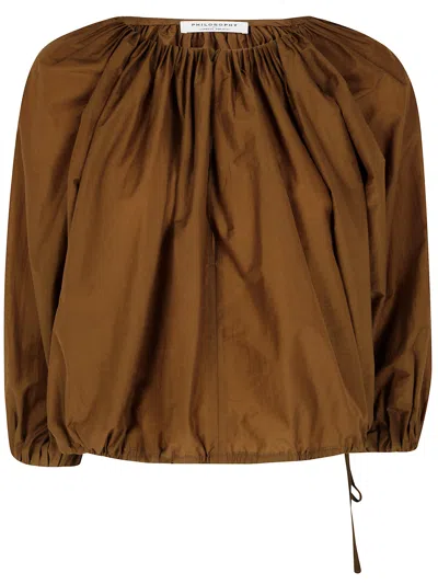 PHILOSOPHY DI LORENZO SERAFINI PHILOSOPHY DI LORENZO SERAFINI GATHERED DETAIL BLOUSE