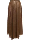 Shop Philosophy Di Lorenzo Serafini Gathered-detail High-waisted Skirt In Brown