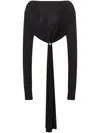 Philosophy Di Lorenzo Serafini Draped Viscose Crop Top In Black