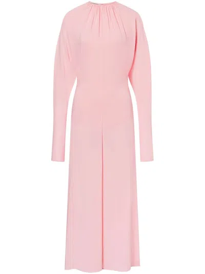 Philosophy Di Lorenzo Serafini Gathered Long-sleeve Dress In Pink