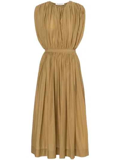 Philosophy Di Lorenzo Serafini Gathered Midi Dress In Neutral