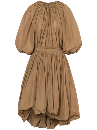 Philosophy Di Lorenzo Serafini Gathered Midi Dress In Beige