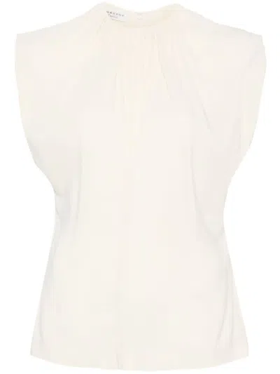 Philosophy Di Lorenzo Serafini Gathered-neck Blouse In Neutrals