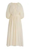 Philosophy Di Lorenzo Serafini Gathered Poplin Maxi Dress In White